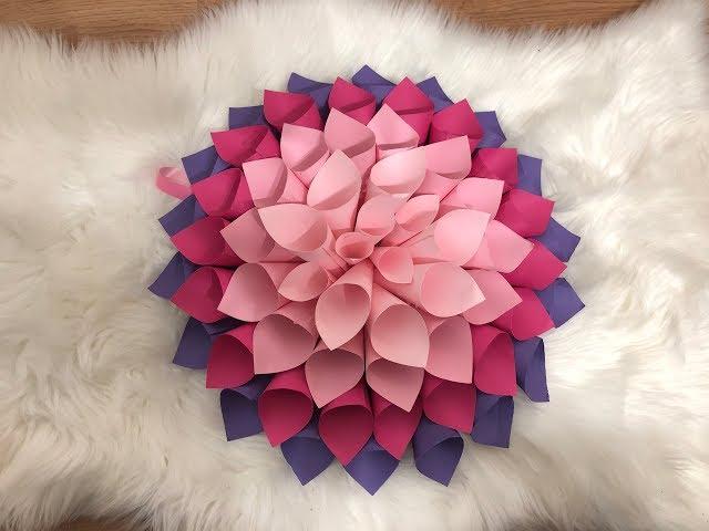 Decoratiune casa din hartie  DIY Home Decoration / Giant Paper Dahlia Flower /Home Decor