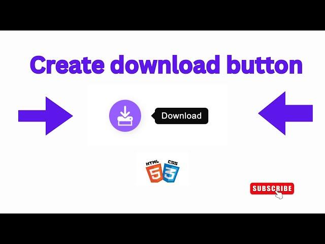 how to create download button with tooltip using html and css