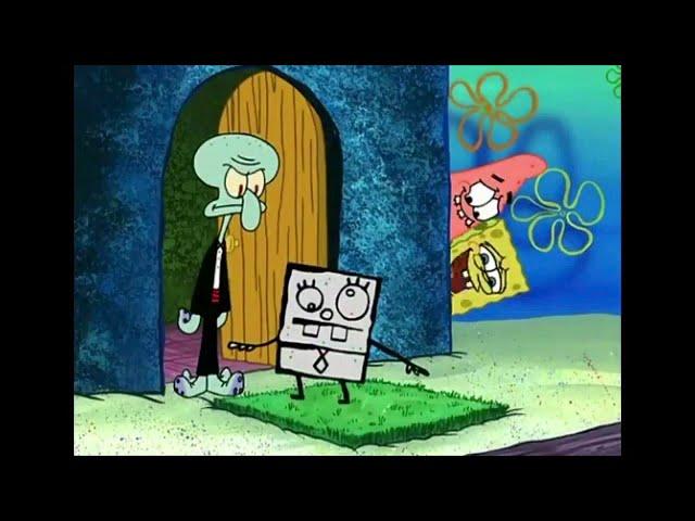 Doodlebob beats up Squidward