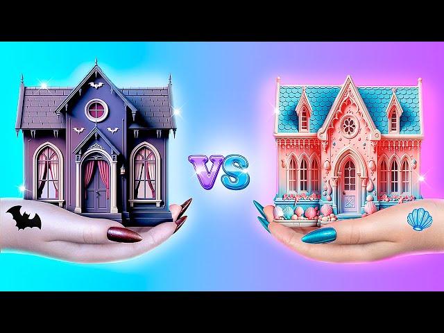 We Build a Tiny House! Mermaid vs Vampire!