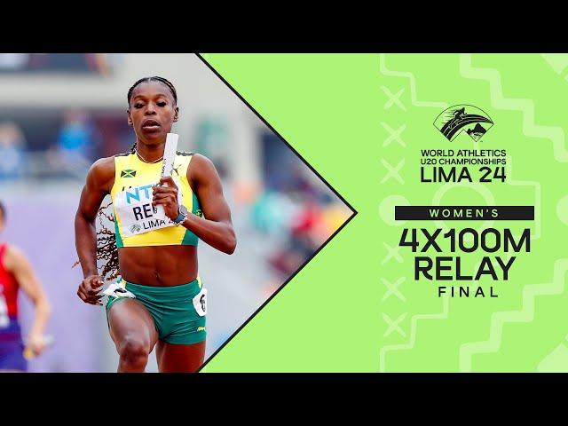 Alana Reid brings Jamaica's 4x100m team home in heats | World Athletics U20 Championships Lima 2024