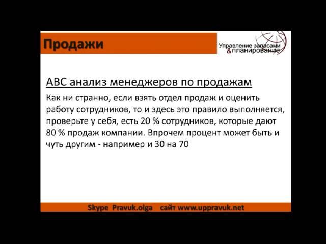 АВС в продажах и маркетинге. Ольга Правук