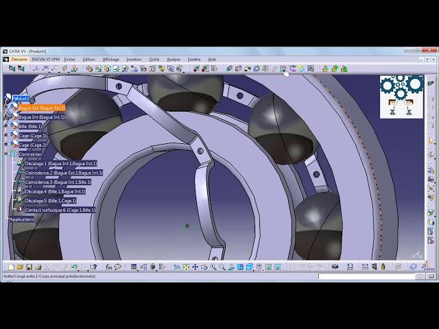 Réalisation d'un Roulement à billes, Part design avec CATIA V5, Ball bearing