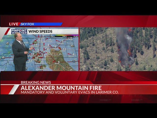 Weather conditions around Alexander Mountain Fire area