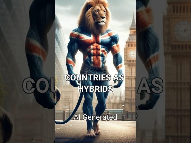 Countries as Hybrids!! #shorts #ai #aiart #hybrid #fusion #hybrids #lion #wolf #rooster #bull #cool