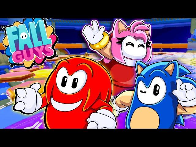 FREE FALLIN'!! - Sonic, Amy & KNUCKLES Play FALL GUYS with FANS!!