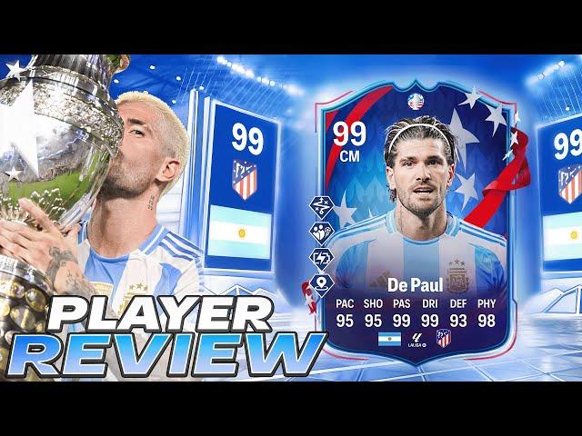 FULLY UPGRADED! 99 COPA AMERICA PATH TO GLORY DE PAUL PLAYER REVIEW - EA FC 24 ULTIMATE TEAM