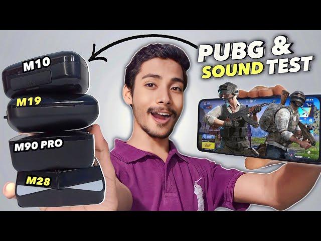 M10 vs M19 vs M28 vs M90 Sound and Gaming Latency Test | TWS Wireless Earbuds | Tech Bunch