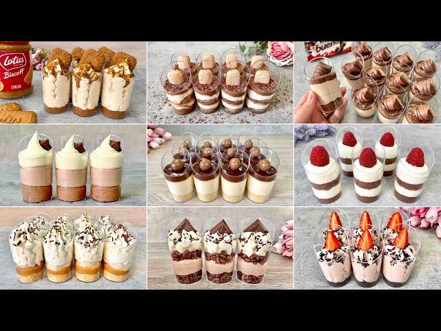 9 Quick and Easy NO BAKE Dessert Shots Recipes. Easy and Yummy mini dessert cups.