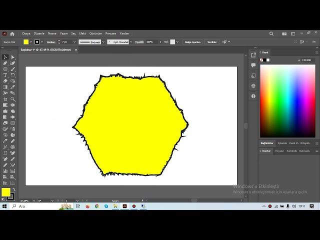 Adobe Illustrator Çokgende Tarak Anlatımlarının Eğitimleri