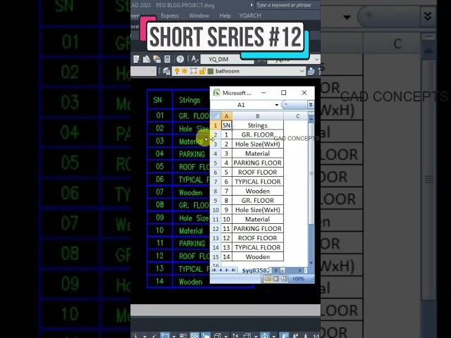 Text table to excel AutoCAD - Tutorial #cadtricks #bestcadtutorials