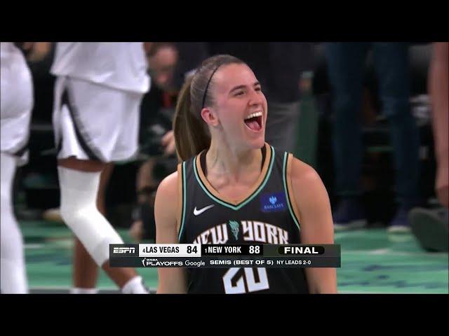 LAST 2min Las Vegas Aces vs New York Liberty WNBA playoffs | Sabrina Ionescu A'ja Wilson Kelsey Plum