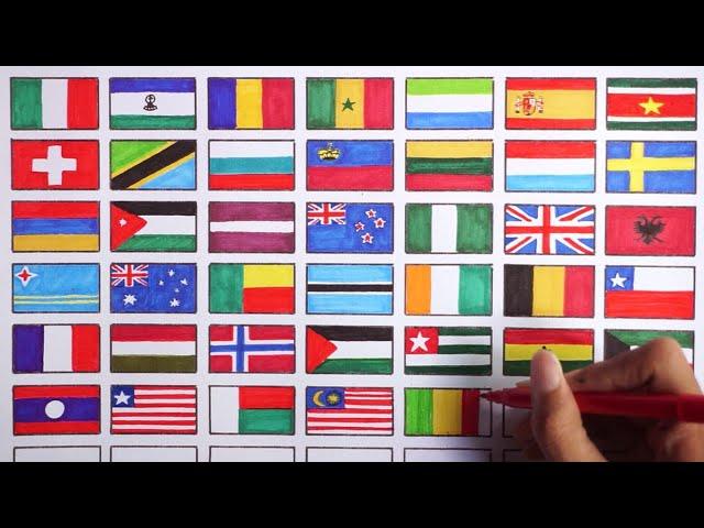 Drawing 41 National Flags | Whare are you From guys? #PART 2