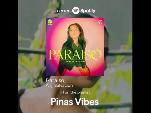 Congrats @anjisalvacion! "Paraiso" is #1 on Pinas Vibes on Spotify!!