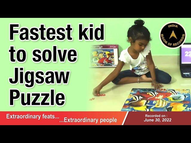 Fastest kid to solve a Jigsaw Puzzle