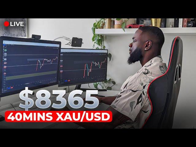 LIVE TRADING XAU/USD: $8365 In 40MINS Using Momentum & Market Structure