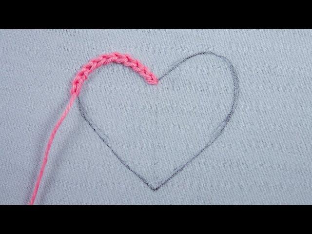 beautiful red heart design hand embroidery, exclusive embroidery for embroidery lovers