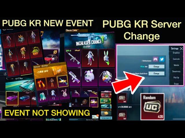 PUBG KR Event Not Showing Problem New Events Available | Pubg kr change server