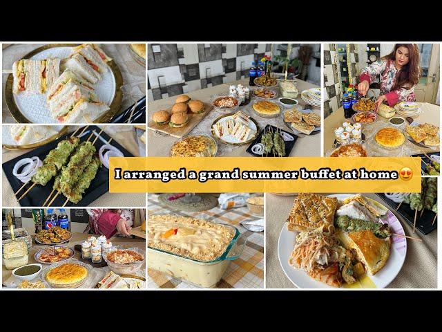 I arranged 11 dishes summer buffet at home‍ | mango delight | chicken pie | club sandwich