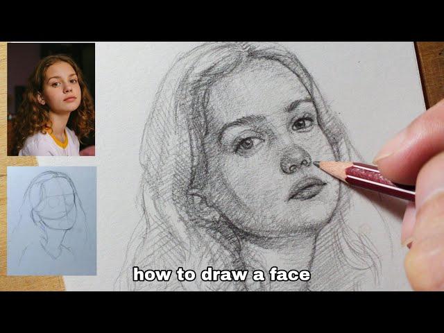 sketching drawing tutorial | learn to draw a girl's face using loomis