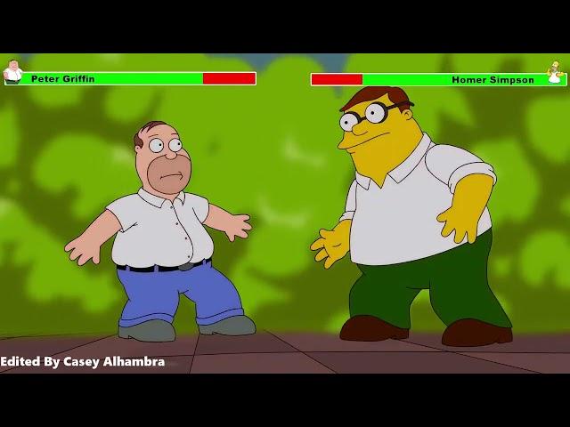 Peter Griffin vs. Homer Simpson with healthbars 1/2