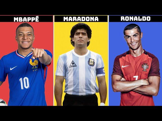 Comparison: Mbappe vs Maradona vs Ronaldo: Battle of the Football Titans!