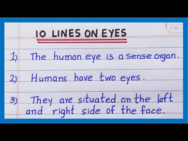 10 Lines on Eyes in English | Few Lines about Eyes | Eye | About Eyes in English