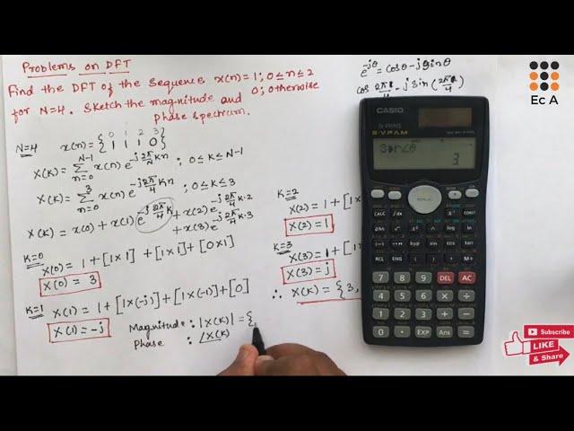DSP#5 Problem to find DFT, Magnitude and phase spectrum || EC Academy