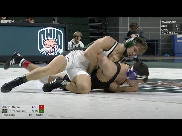 165lbs Garrett Thompson (Ohio) vs Sevriano Garza (Ashland)