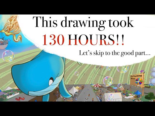 This drawing took 130 hours to draw!! So can we skip to the good part? #shorts #art