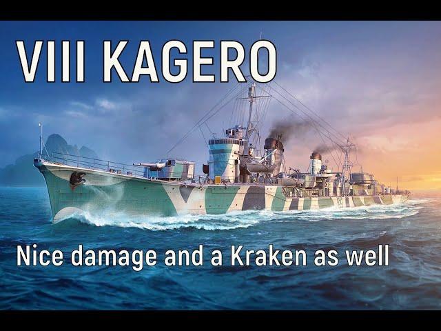 World of Warships - VIII KAGERO Replay, nice damage and a Kraken as well