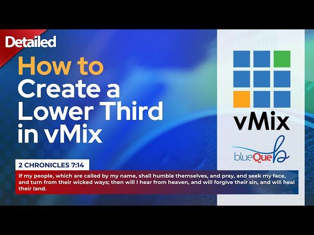 How to Create a Professional Lower Third in vMix Part 1