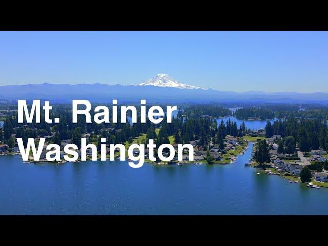 [4K] North Lake Tapps County Park, Bonney Lake, Washington by Drone - Mt. Rainier aerial footage