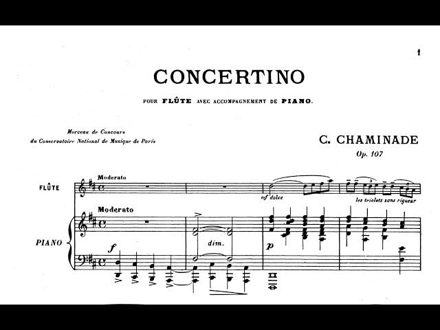 Cécile Chaminade - Concertino for Flute and Piano (with Score)