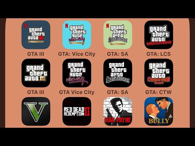 GTA III,GTA Vice City,GTA San Andreas,GTA Liberty City Stories,GTA 3,Grand Theft Auto Chinatown Wars