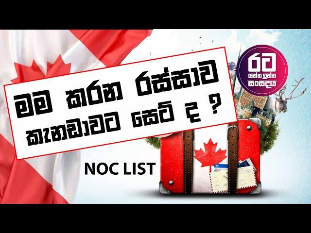 මම කරන රස්සාව කැනඩාවට සෙට් ද ? || NOC List |  How to find the NOC code ?