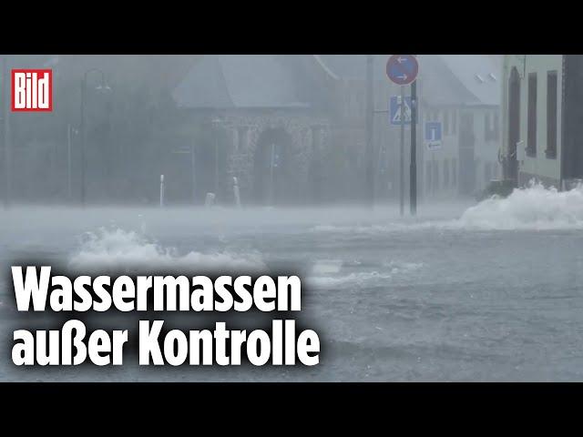 SACHSEN: Unwetter mit Starkregen sorgen für Überschwemmungen