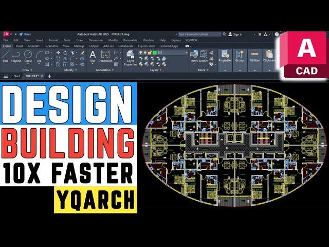 Design Residential Bldg. 10x Faster | AutoCAD YQArch |