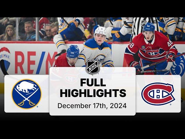 NHL Highlights | Sabres vs. Canadiens | December 17, 2024