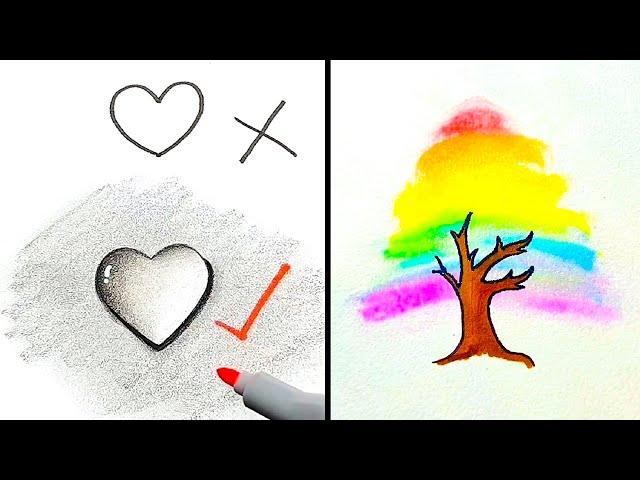 Easy Drawing Tricks You'll Love. Creative Drawing Hacks