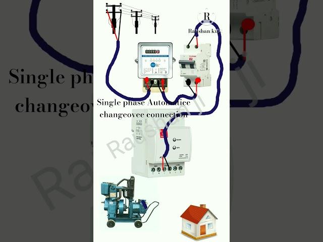 #single phase changeover connection switch #circuitdiagram #shorts #ytshorts #electrical #2025