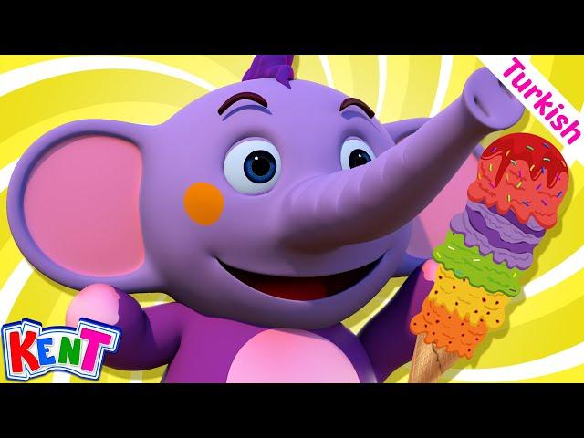 Cocuklar için eğitici videolar | Dondurma ile renkleri öğrenin | Kent The Elephant