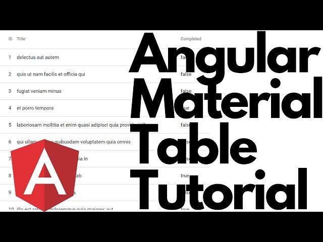 Angular Material Table Tutorial with API Data - How to Create an Angular Material Table