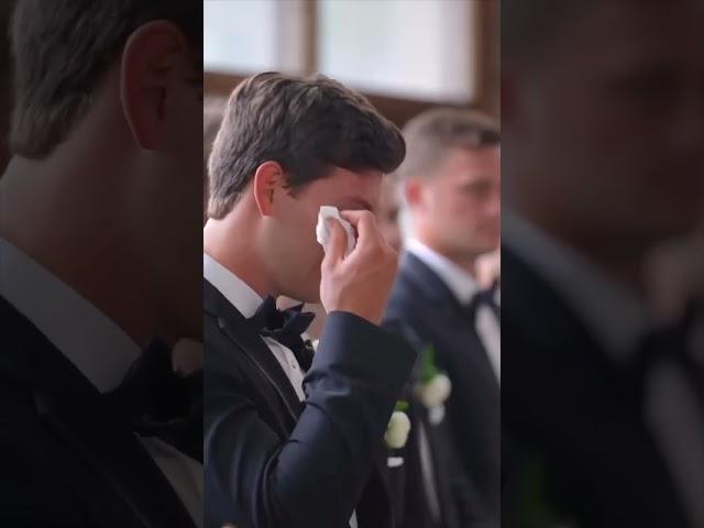 A Groom’s Precious First Look At The Bride #wedding #weddingshorts