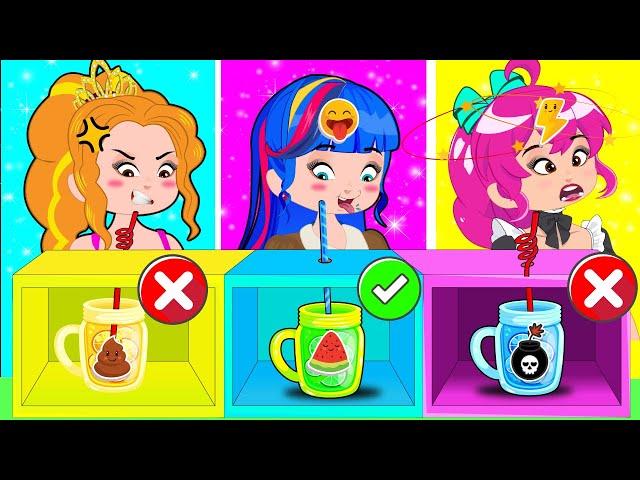 Princess Mystery Box Challenge!? Don't Choose the Wrong Drink | Hillarious Cartoon Animation