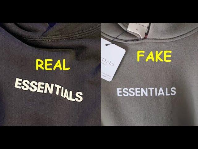 Real vs fake Essentials hoodie shirt. How to spot fake Essentials Fear of God shirts and sweaters