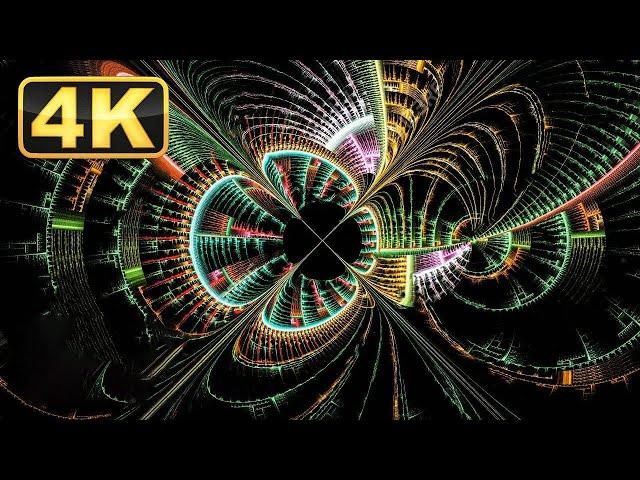 4K Multiverse Travel with Calming Music! 1 Hour Fractals Screensaver! Relaxing Video for Meditation