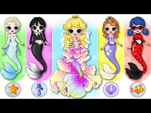 Disney Princess, Ladybug & Wednesday Become The Little Mermaids | 30 DIY Arts & Paper Crafts