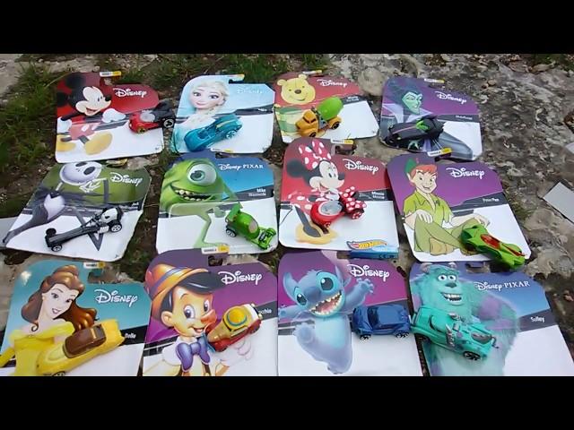 DISNEY Hot Wheels Character Cars! Full Complete Set of 12! Series 1 AND Series 2!