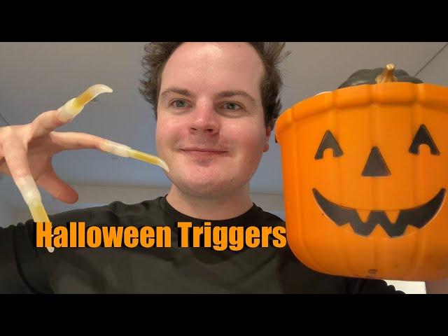 Fast & Aggressive ASMR Halloween Triggers! (Pumpkin Bucket, Long Nails +)